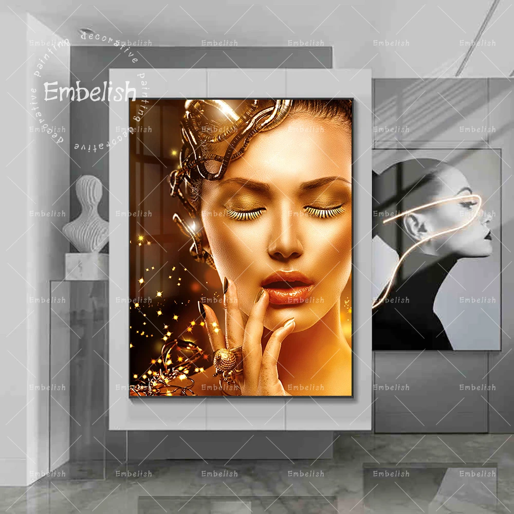 

Embelish Hot Beautiful Magic African Woman Portrait Wall Pictures For Living Room Home Decor HD Canvas Paintings Sexy Posters