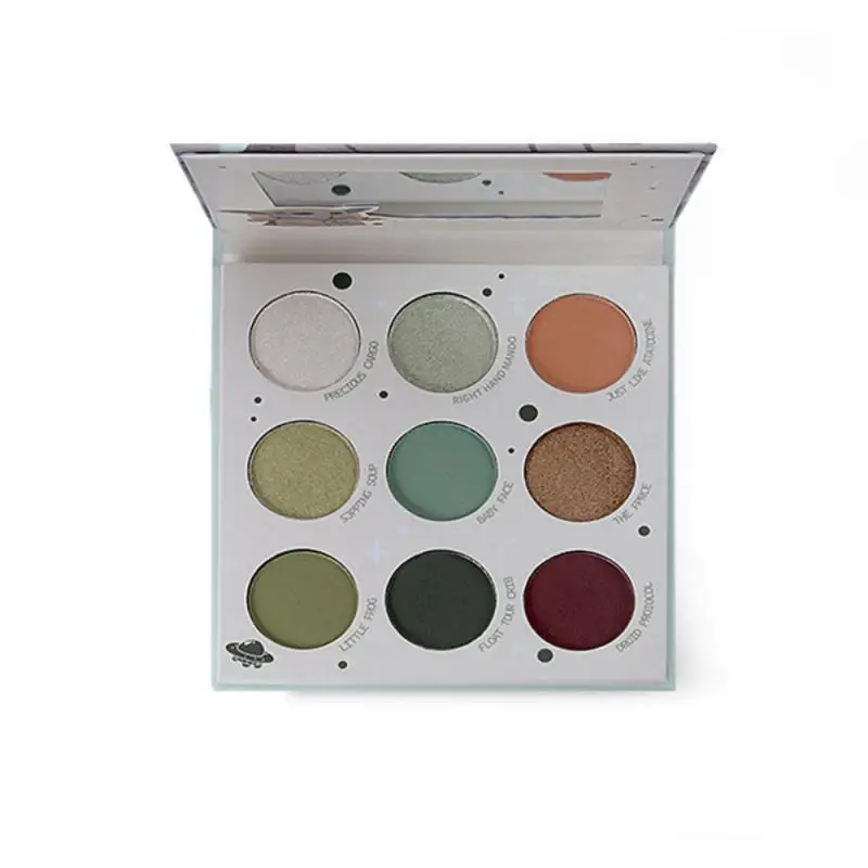 

9 Colors Olive Green Eyeshadow Palette Eye Makeup Palette Matte Glitter Metallic Shimmer Pigment Highlight Long-lasting