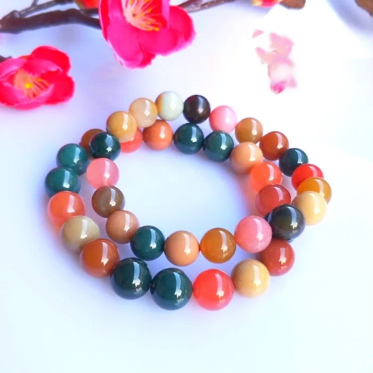 Натуральный Цвет Нефритовые бусины браслет Шарм ювелирные изделия Модные