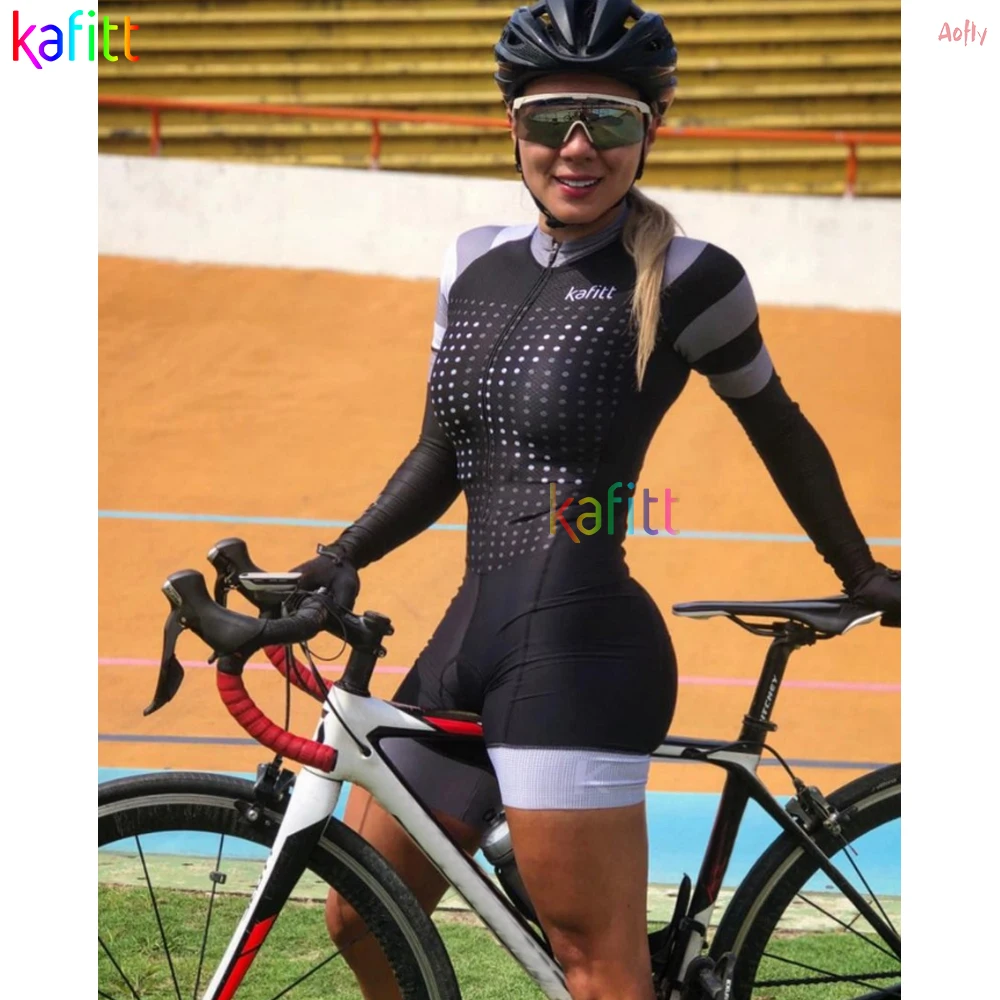 Женский велосипедный костюм в виде обезьяны с длинными рукавами комбинезон