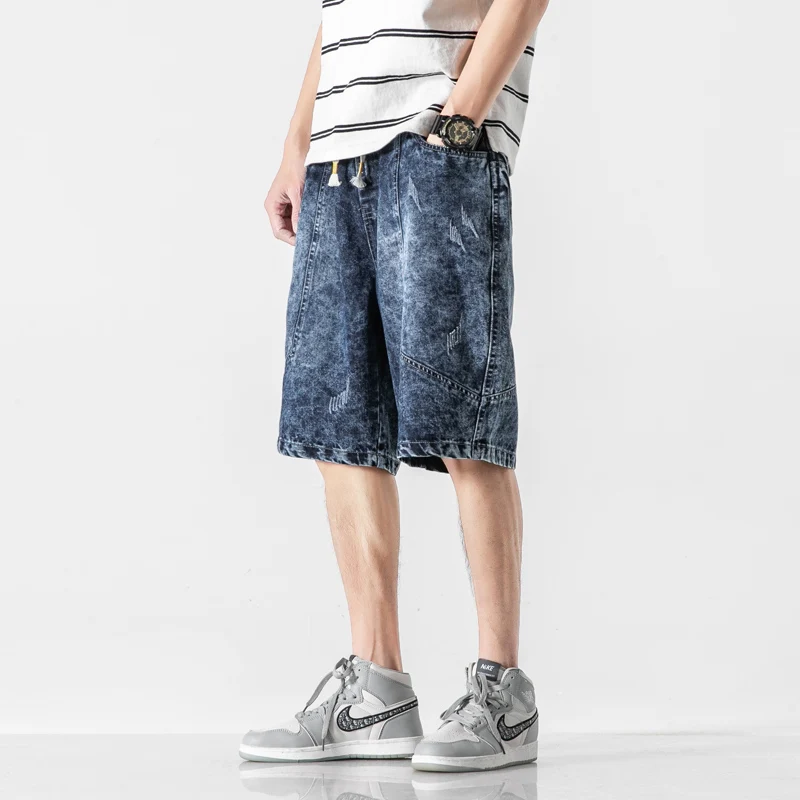 

men's summer jeans shorts loose casual denim shorts fashion straight harem pants