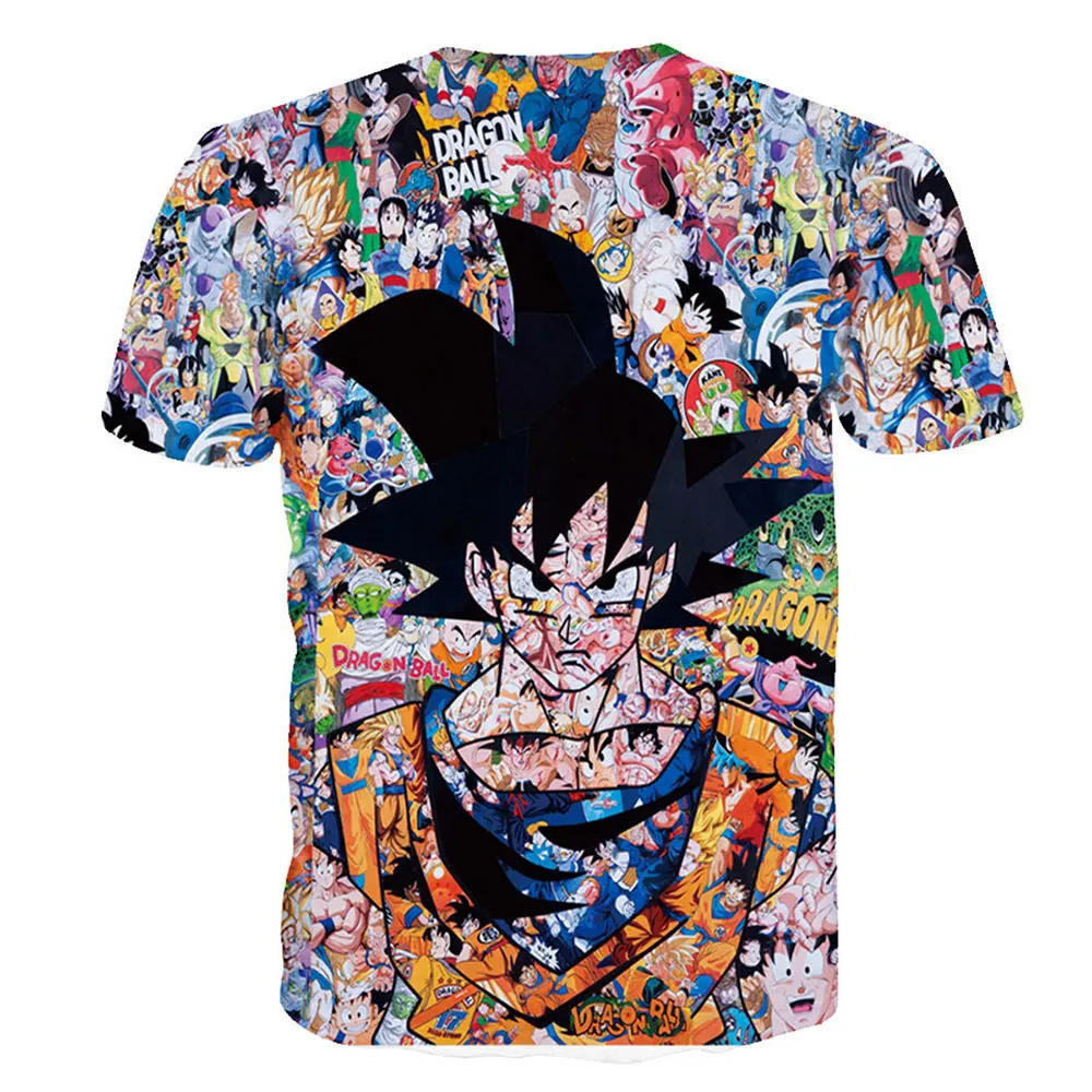 

Summer Brand Fashion Mens Tshirts Short Sleeve Cotton Top Quality Hip Hop Rock Luxury Anime Harajuku Goku 3D T Shirt Kids Men