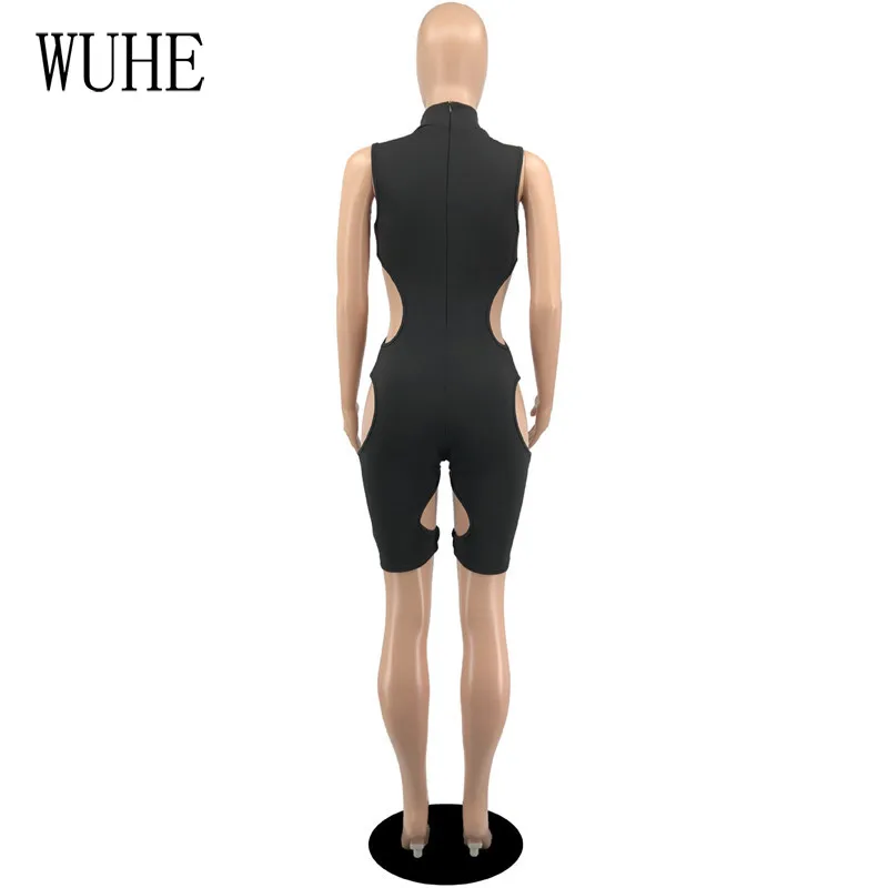 

WUHE High Street Sexy Rompers Off Shoulder O Neck Sleeveless Elegant Tight Bag Hip Sports Casual Fitness Party Summer Overalls