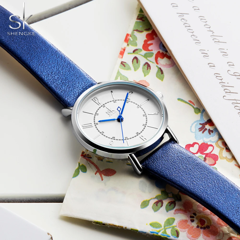 Shengke Couple Watch Set Men's Ladies Wrist Watches Analog Brown Fashion Simple Leather Strap Valentine Love Birthday Gifts