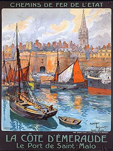 

Le Port De Saint Malo Metal Tin Sign Retor Wall Decor Tin Sign 8x12 Inch