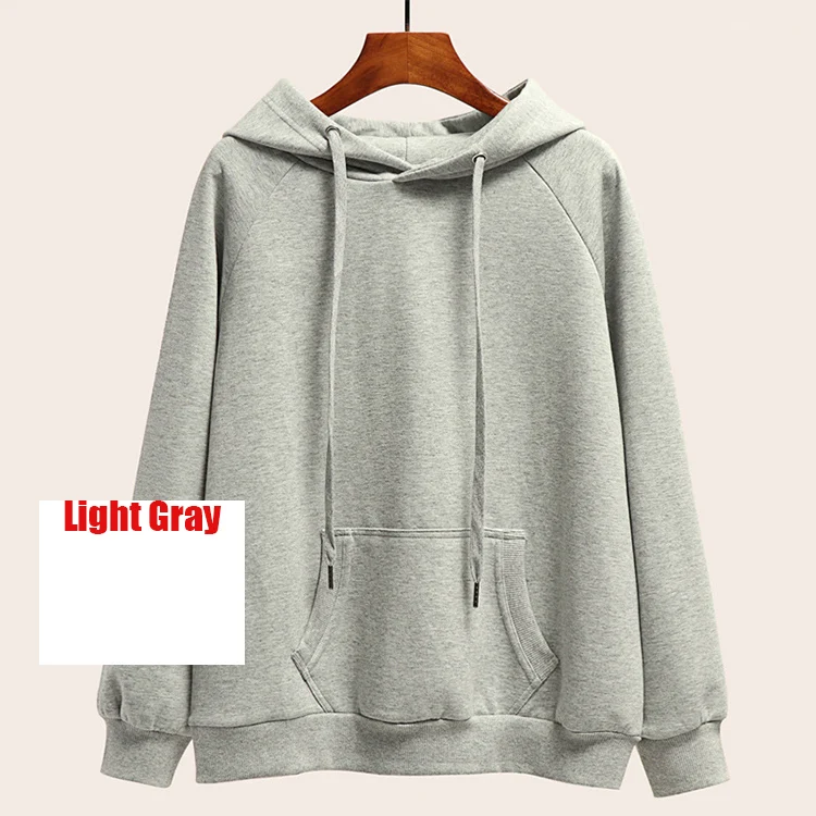 lightgray Весенние шикарные толстовки, Женская толстовка, Женский бойфренд, свободные фиолетовые толстовки, свитшоты, Женская свободная толстовка с капюшоном - Цвет: lightgray