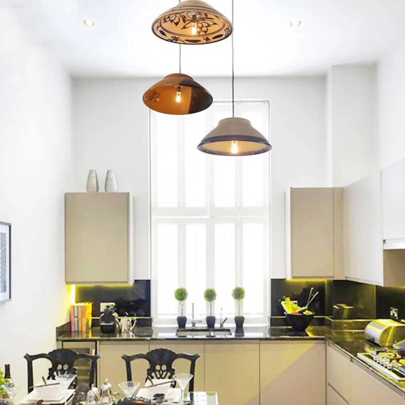 Подвесная лампа в китайском стиле креативный светильник виде счастливой чаши