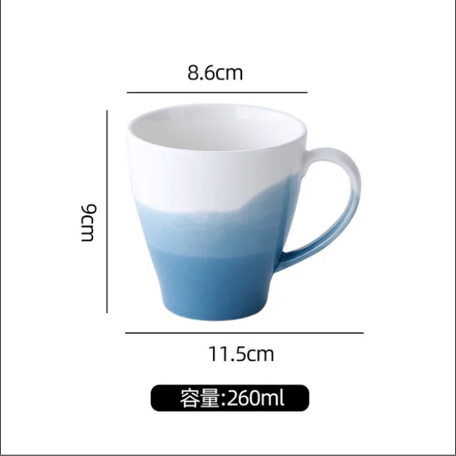

Ins style gradient simple household ceramic mug immersion color coffee cup and saucer couple mug
