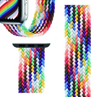 braided solo loop band for apple watch se strap 44mm 40mm elastic wristband bracelets on smartwatch series 65432 42mm 38mm