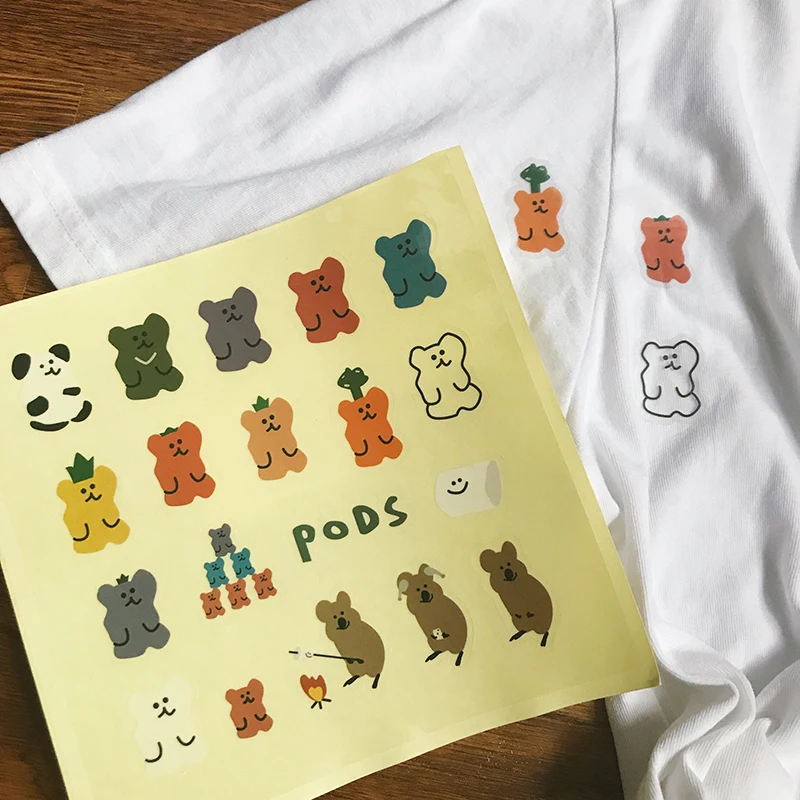 SIXONE милый мягкий медведь ПВХ декоративная наклейка водостойкая маслостойкая