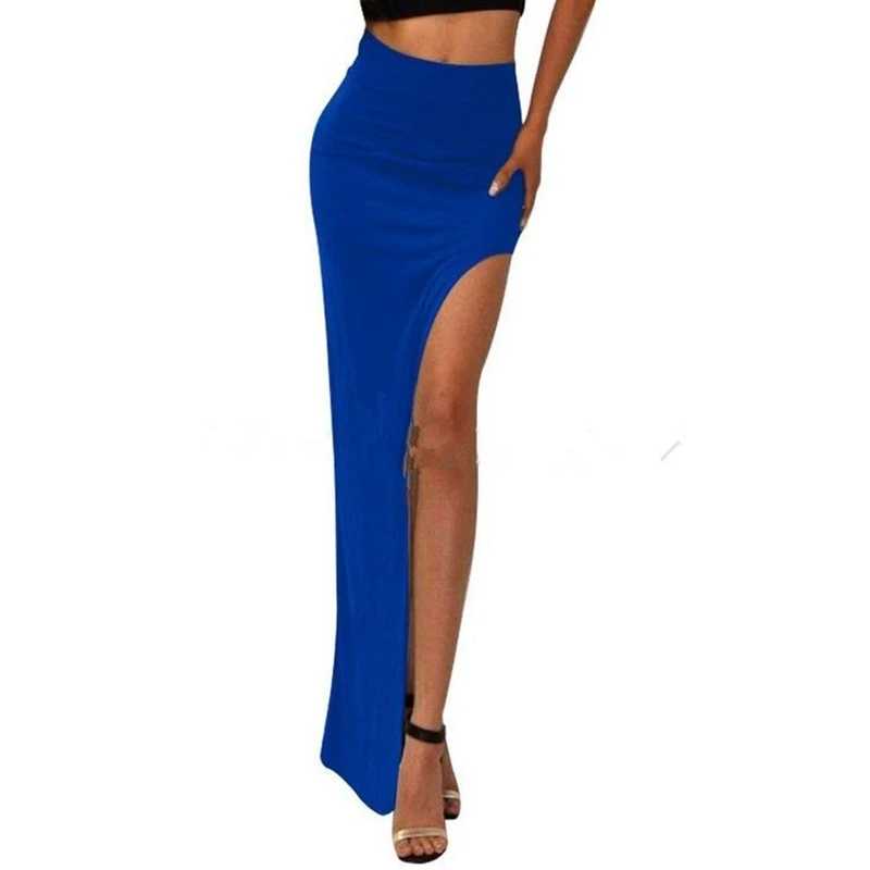 

2021 New High Waist Skirt Sexy Women Long Skirts Lady Novelty Open Side Split High Waist High Slit Long Maxi Skirts