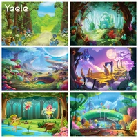 yeele baby birthday party photography backdrops cartoon green forest path background baby shower decor for photo studio