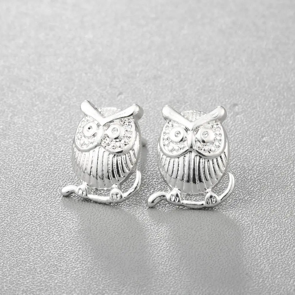 Kinitial Fashion Owl Animals Geometry Stud Earrings Set for Women Gold Silver Color Design Trendy Birds Jewelry brincos | Украшения и
