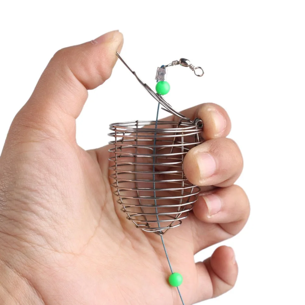 

1pc Carp Fishing Bait Cage Feeder Holder Stainless Steel Fishing Lure Basket Iscas Pesca Fishing Tackle Gear Accessories