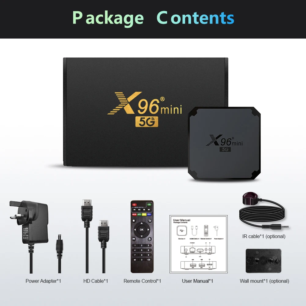 x96 mini tv box android 9 0 s905w quad core 1gb ram 8gb rom dual band wifi stb tv box android 9 0 wifi media player free global shipping