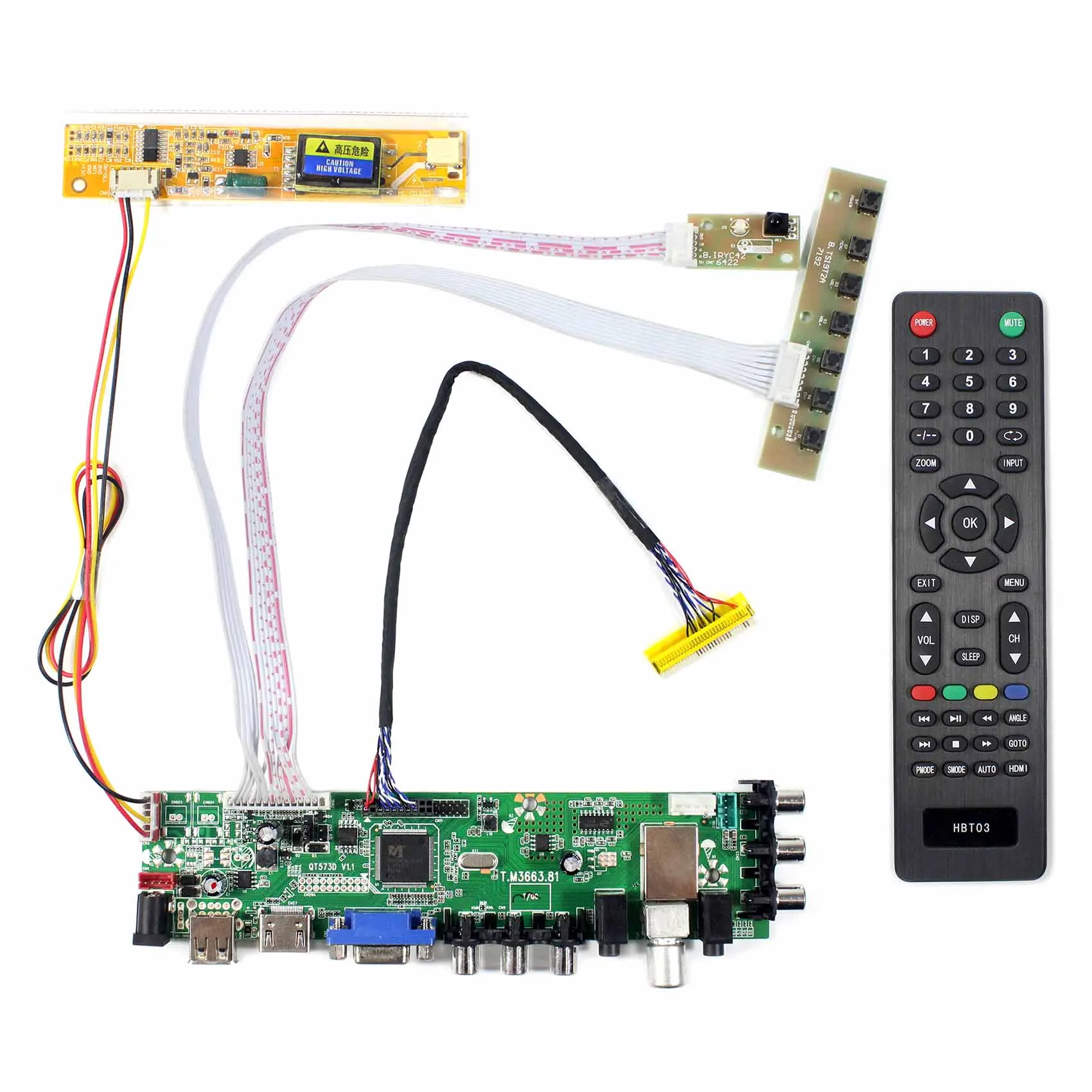 

HD-MI VGA AV USB ATV DTV LCD Controller Board Work With 14.1inch 15.4inch 1280x800 LTN141AT01 T02 T03 T07 T10 B154EW01 W02 etc.