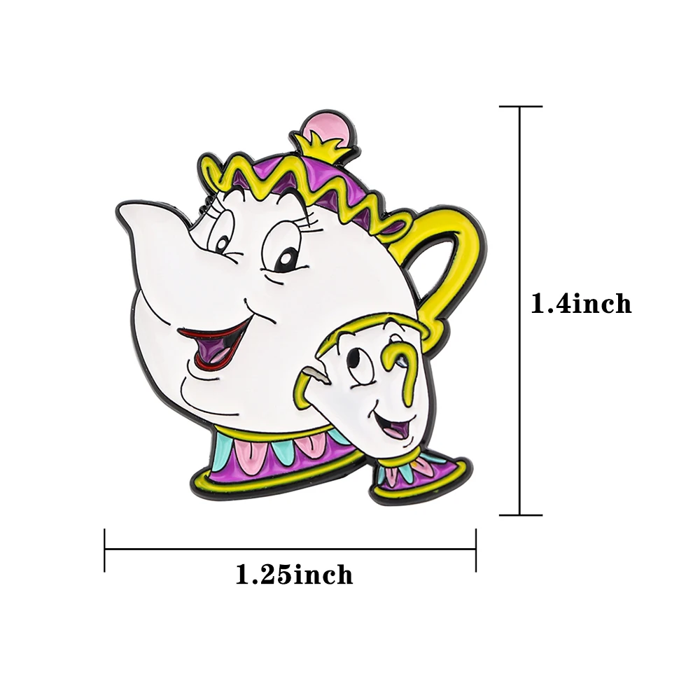 Милые аниме значки LT1321 Красавица и чудовище эмалированная Брошь-булавка манга