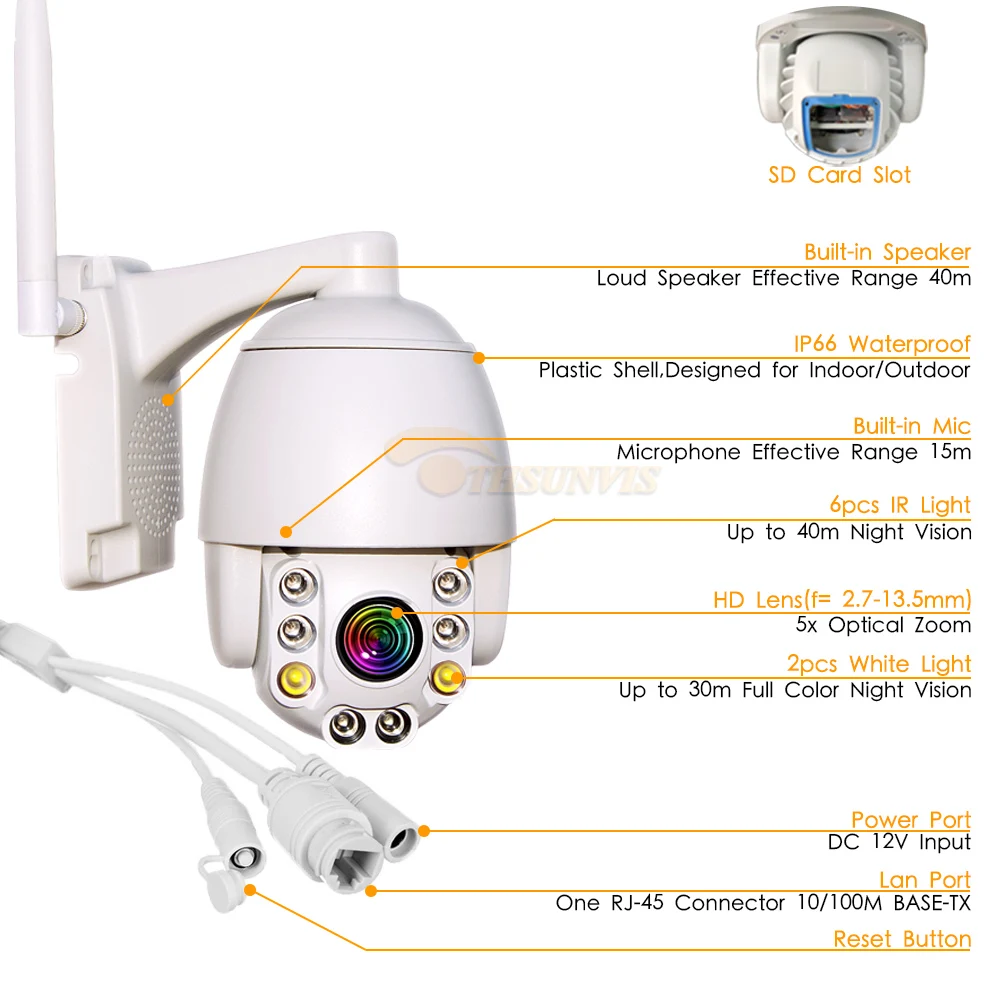 Мини Wi-Fi PTZ IP-камера 1080P 5MP Super HD 5X оптический зум двухстороннее аудио беспроводная