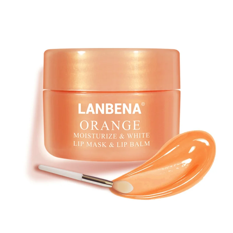 Orange LANBENA скраб для губ маска для сна бальзам для губ отшелушивающий крем для губ увлажняющий питание восстановление тонких линий Уход за губами - Цвет: Orange