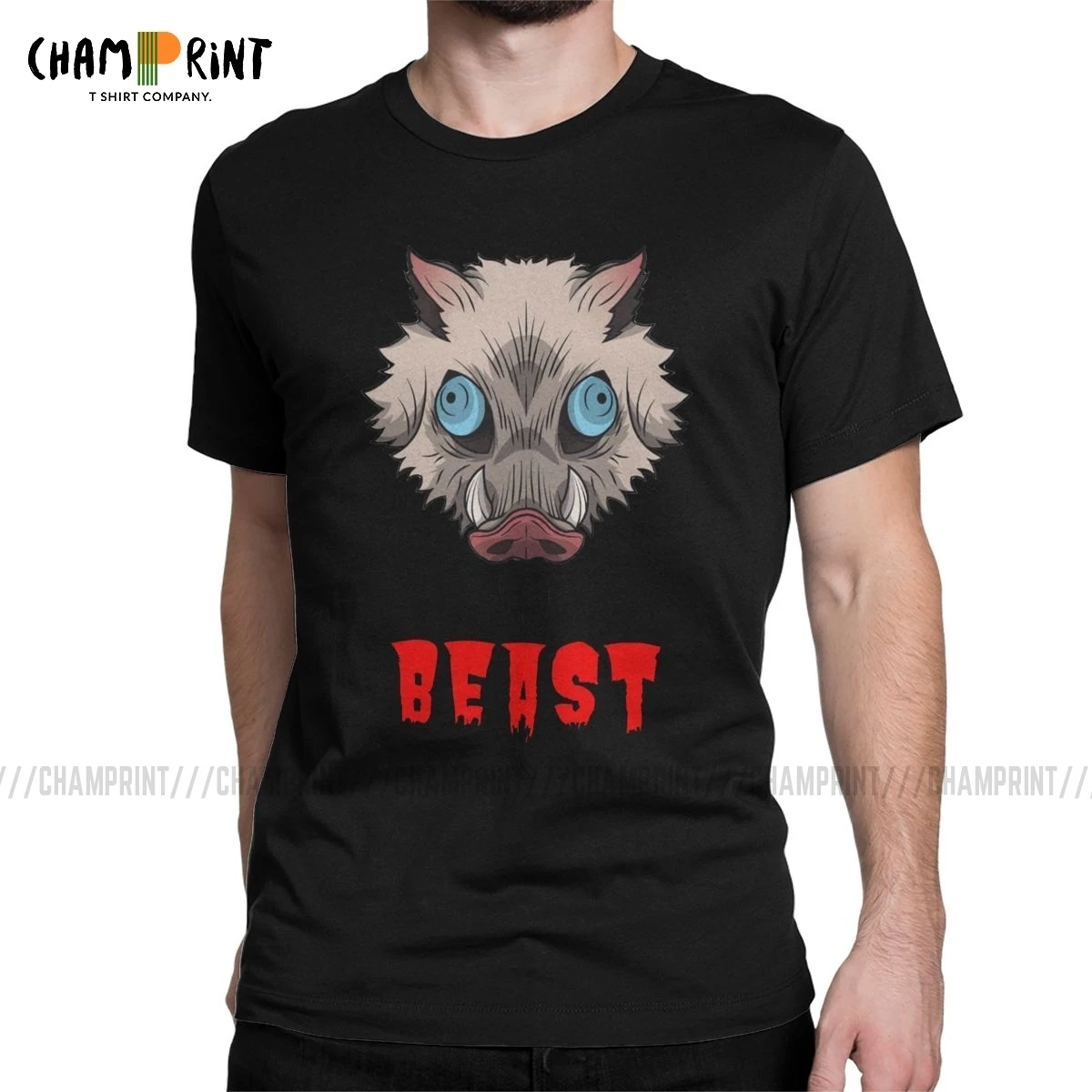 Мужская футболка с коротким рукавом I'm A Beast Hashibira Inosuke хлопковая Футболка юмором