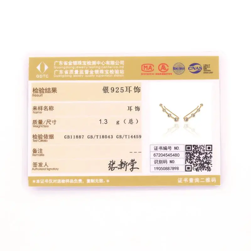 

VINY Silver 925 Jewelry Earrings For Women Single Row Of Four Diamonds Clip Earring Gold/Silver Jewelry 2021 Trend Brincos Gift