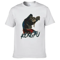 gorilla fighting with a cigarette summer print t shirt clothes popular shirt cotton tees amazing short sleeve unique unisex tops
