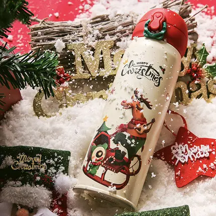 Рождество Термокружка термос 630 мл Нержавеющая сталь с двойными стенками из