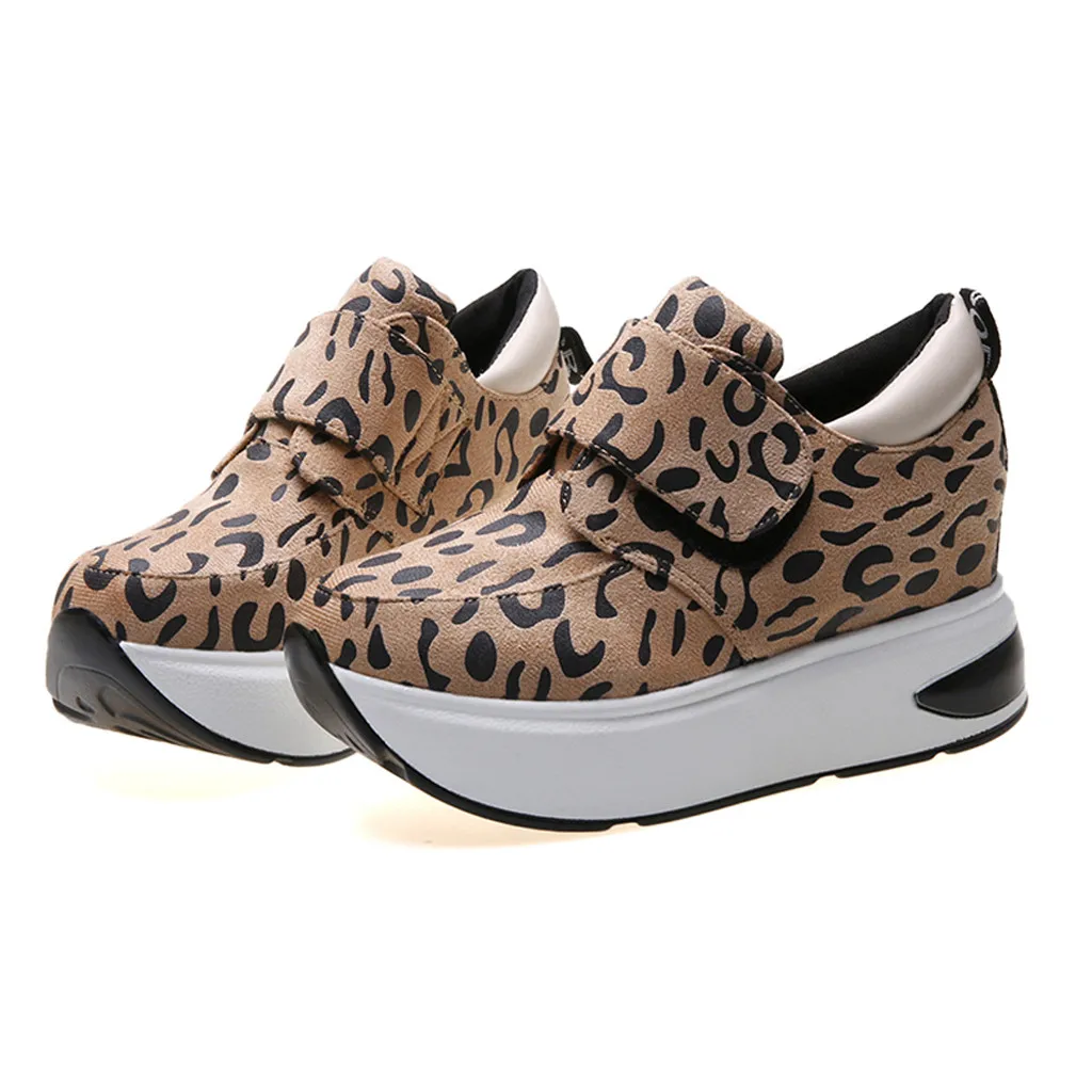 Женские повседневные туфли SAGACE с увеличенной воздушной подушкой леопардовым