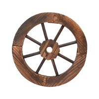 simple and natural design wooden wagon wheel durable woody wheel for home office decorations