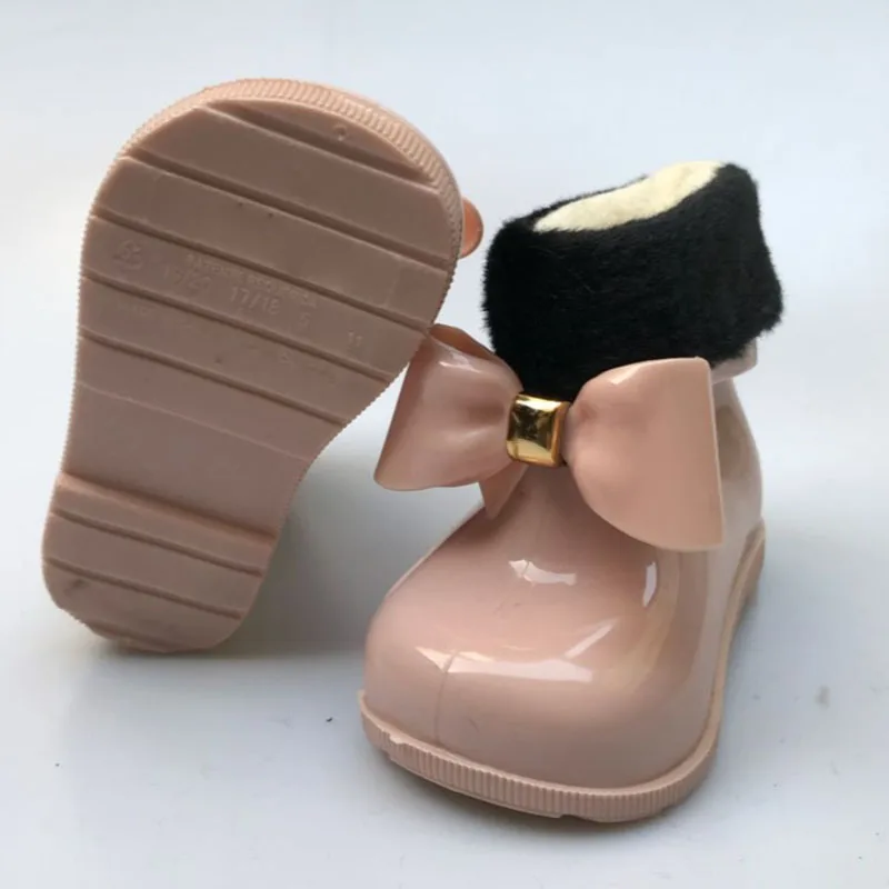 Baby Girls Rain Boots Kids Warm Beauty Bow Rainboots Fashion Non-slip Rubber Shoes Toddler Jelly shoes | Детская одежда и обувь