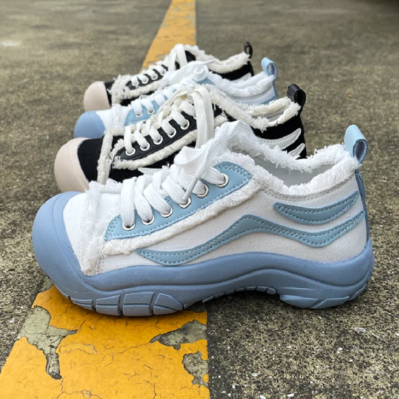 

Fashion Sneakers Women Canvas Shoes 2021 Spring Summer New Casual Shoes Woman Round Toe Lace-up Flats Shoe Classic Trend Sneaker