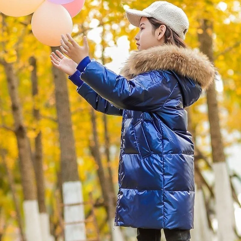 Новинка Осень зима 2021 детская одежда для девочек длинная куртка Детское пальто