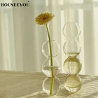 Скандинавская ваза для цветов, бутылка в форме пузырька, домашний декор, креативная прозрачная ваза для гидропоники, Свадебный декор для стола