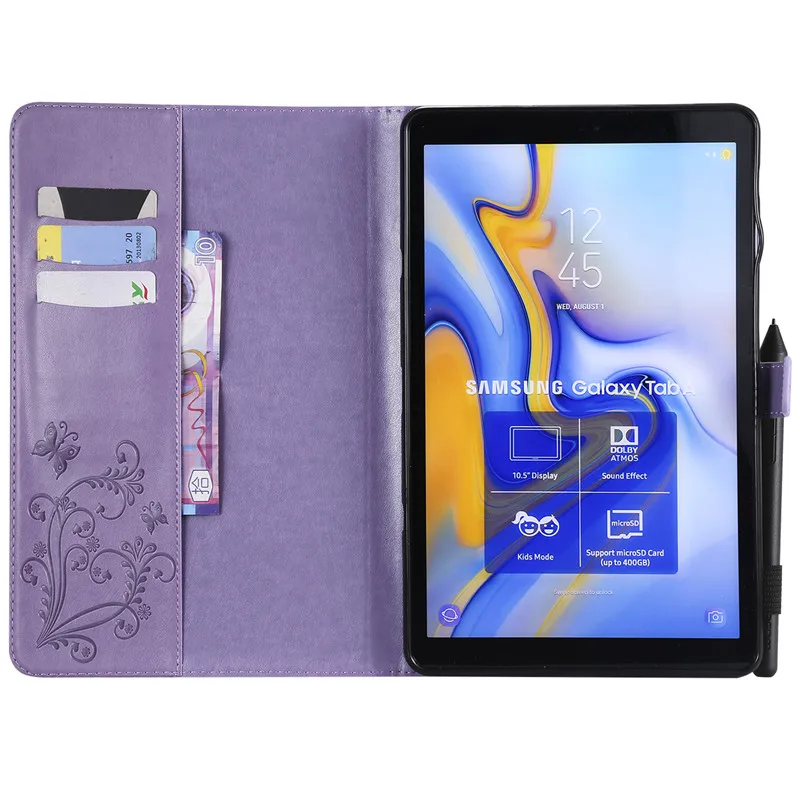 Wekays для samsung Tab A2 10,5 кожаный чехол с мультяшной бабочкой для samsung Galaxy Tab A 10,5 дюймов T590 T595 чехол