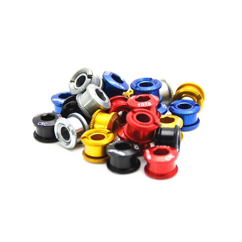 

GUB M8*6mm Aluminum Sprocket Screw MTB Road Bike Nut Spacers Suitable for single and double cranks 5pcs/set