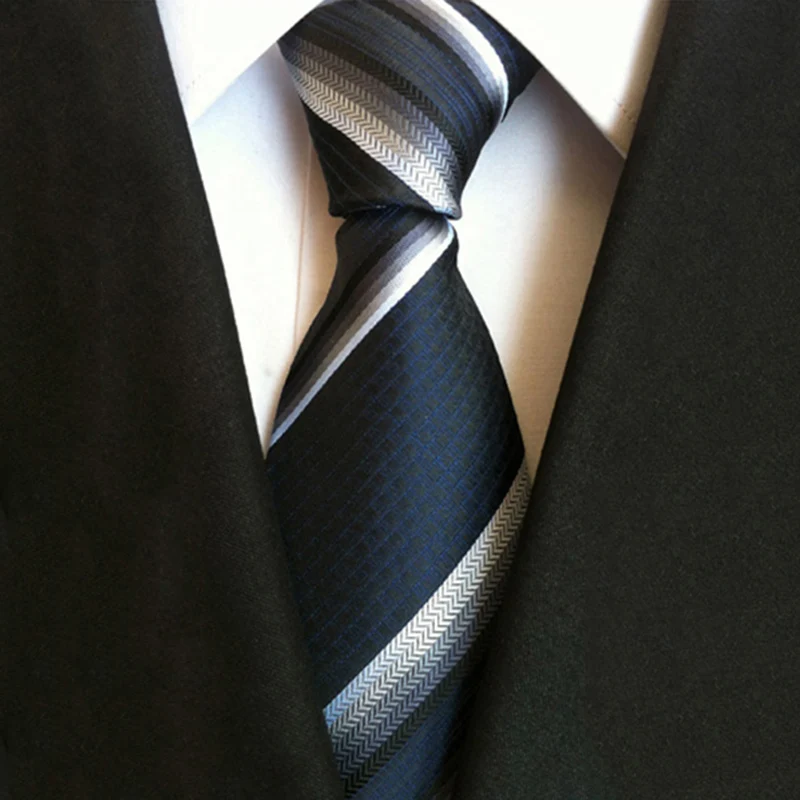 

New Formal Ties For Men Women Classic Silk Dark Striped Tie Business Formal Necktie Accessories Gifts for Work Colleagues