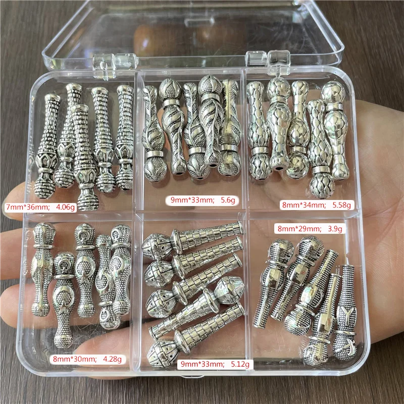 JunKang Boxed 5-9mm Metal Alloy Turkish Saudi Rosary Jewelry Connector DIY Making Muslim Islamic Tassel Jewelry Accessories