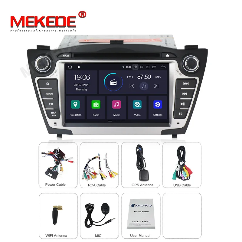 MEKEDE Автомобильный мультимедийный плеер gps 2 Din Android 9 для hyundai/IX35/TUCSON 2009- Canbus Авто Радио USB DVR dvd-плеер DSP FM