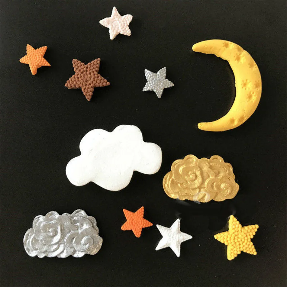 VOGVIGO луна и звезды облака Силиконовая Форма Fondant Mold дома (сахарная) инструмент