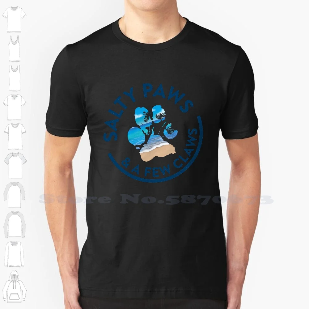 

Salty Paws And A Few Claws Black White Tshirt For Men Women Salty Paws Beach Summer Sunset Vacation Beach Vibes Ocean Water