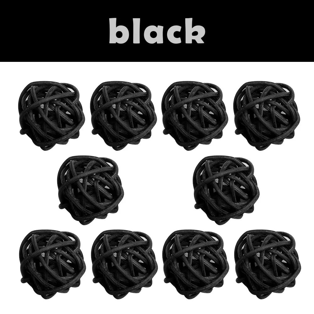 black 10 шт. 3 см Искусственный соломенный шар Свадебные украшения для дома на Рождество ротанговый шар самодельная занавеска Висячие аксессуары - Цвет: black