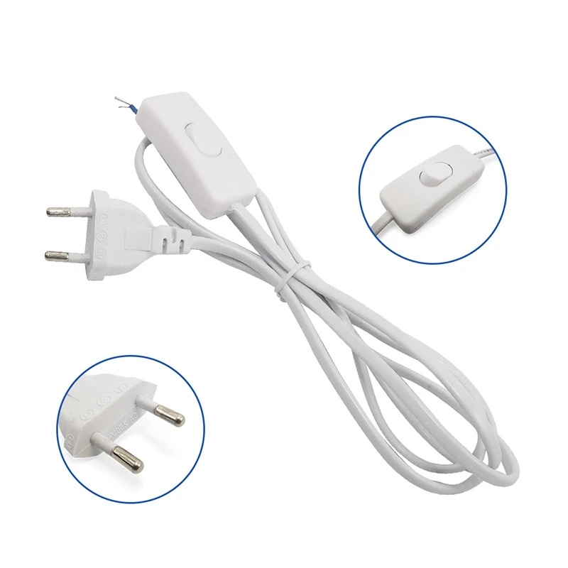 

1.8m AC Power Cable with Dimmable Switch Plug Extension Cords for LED Desk Lamp