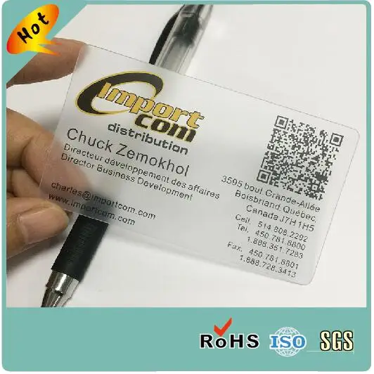 Оптовая продажа пользовательская карта CR80 85 5*54 мм ПВХ прозрачная печатная