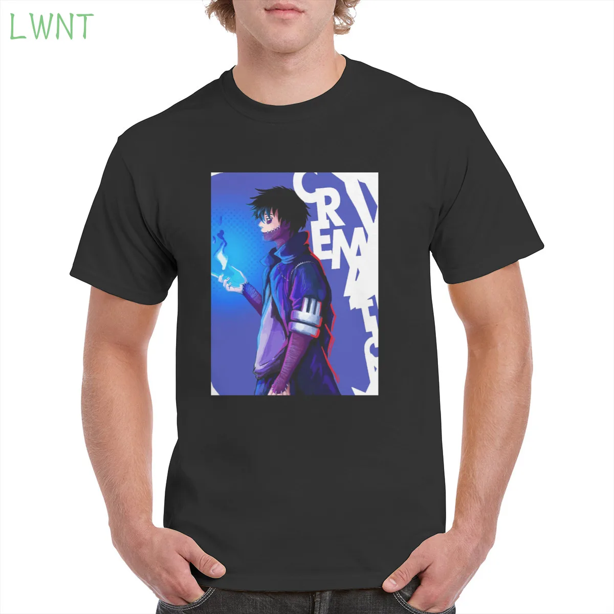 

100%Cotton DABI Blue Flame Cold Blood Killer Tshirt Top Harajuku Aesthetic Tshirt Oversized clothes Female/Man