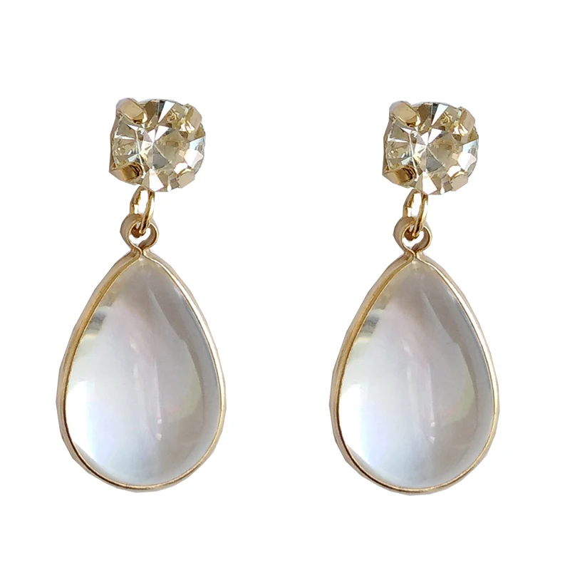

S925 needle Clear Resin Earrings Metal Alloy Golden Plating High Quality Crystal Teardrop Earrings For Women Jewelry Gifts