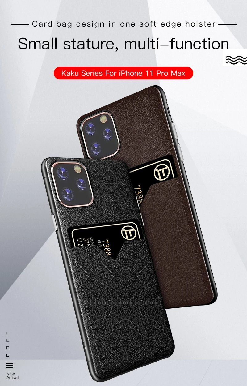 Card Slot Skin Case For iPhone 11 ProMax 7 6 6S 8 Plus Fashion PU Leather Anti-knock Hard PC XS MAX XR X | Мобильные телефоны и