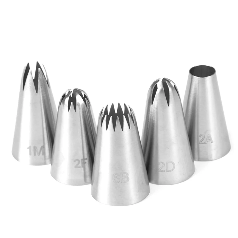 

5PCs/Set Cakes Decoration Set Cookies Supplies Russian Icing Piping Pastry Nozzle Stainless Steel Kitchen Gadgets Fondant Decor