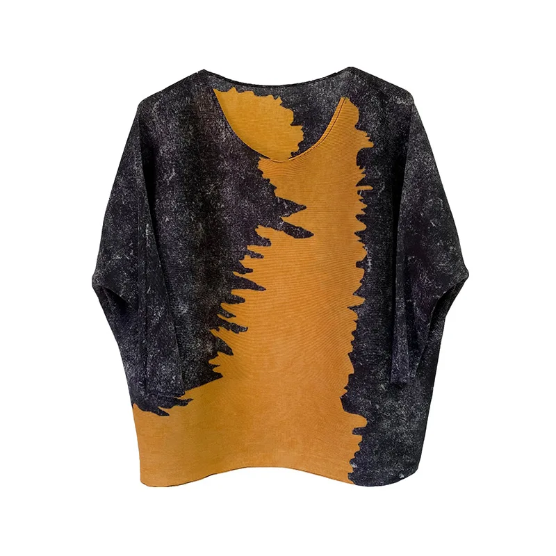 

SuperAen 2021 New Spring Chinese Style Printed Retro O Neck Loose Full Woman Tshirts Tops