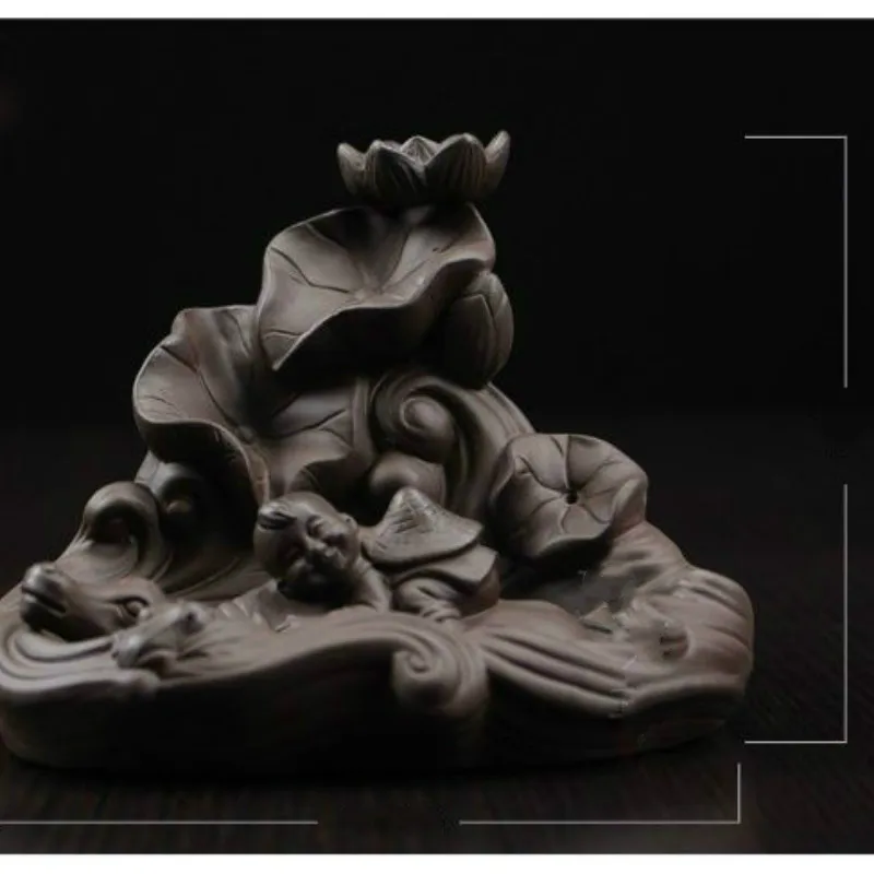 

The Cowboy Backflow Incense Burner +20pcs Cone Incense Ceramic Home Decor Buddhism Decoration Incienso Quemador Lotus Ornaments