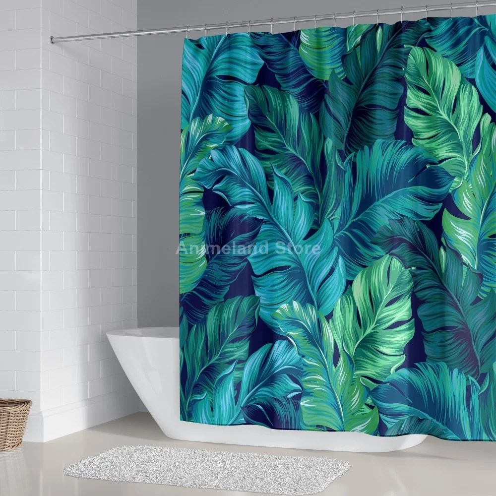 Модные занавески для душа с листьями зеленые ванной комнаты Ins наборы коврик